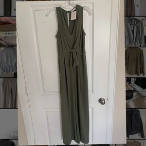 Pink lily olive jumpsuit